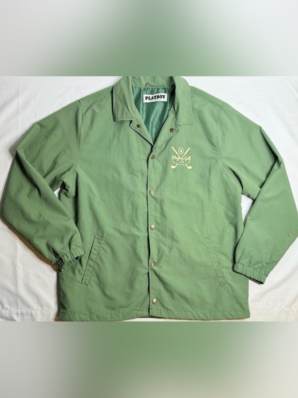 Playboy Men’s Clubs Coaches Green Jacket Lightweight Medium